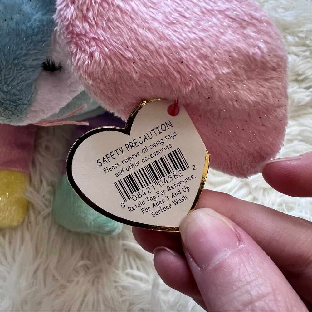 TY Beanie Babies “Dippy” Multicolor Rabbit Plush - Picture 5 of 7